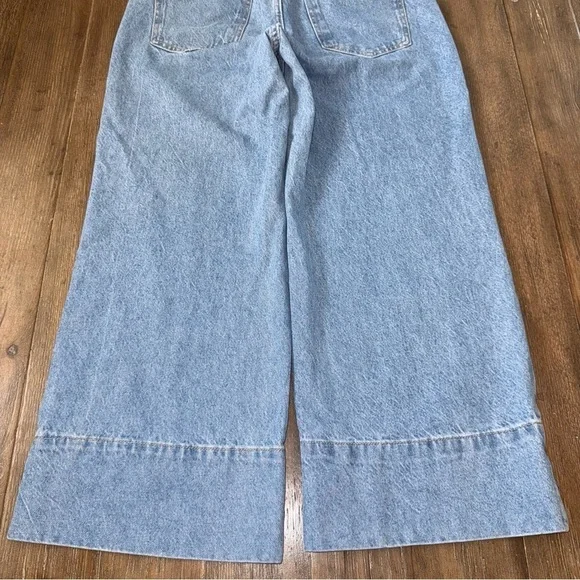 Zara Cropped Wide Leg Jeans high rise blue - Picture 12 of 12